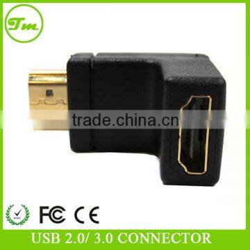 SF Cable, HDMI M/F Right Angle Adapter Gold Plated