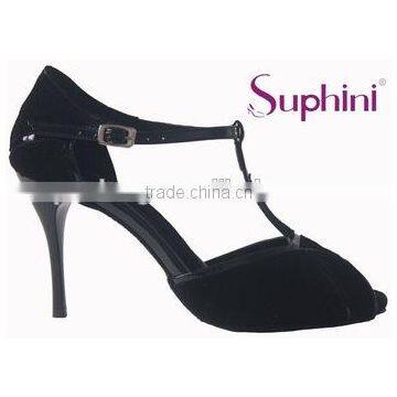 black closed toe Beautiful high 3.5 heel tango dance shoes