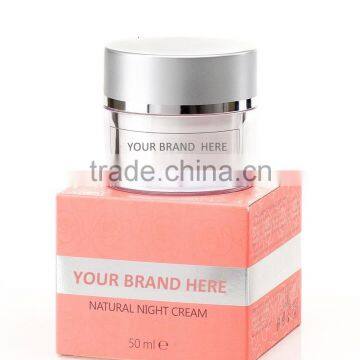 Night Face Cream With Bulgarian Rose Oil, Natural Cosmetic Product - 50 ml. Private Label Available. Made in EU