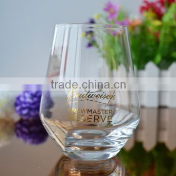 Chinese factory supply drinking tumbler/stemless wine glass