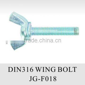 DIN316 carbon steel wing bolt blue white zinc