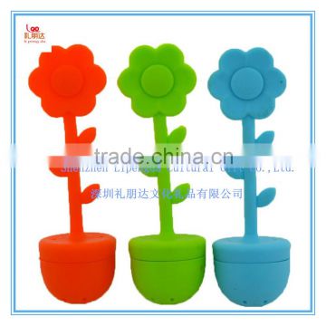 Fashion Leaf/flower shape Silicone Tea Infuser, Silicone Stainless Steel Tea strainer