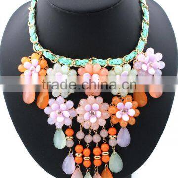 Multicolor Flower Vintage Choker Collar Pendant Statement Necklace Women Necklaces & Pendants Fashion Necklaces for Women 2014