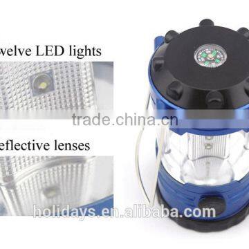 12 LED Super Bright Led Outdoor Lantern With Compass Emergency Lamp