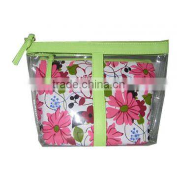 pvc mini cosmetic bag with mirror promotional cosmetic bag nylon for ladies quilted toiletry bags