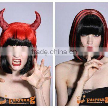 Buy Synthetic Halloween Festival Wig,cheap Party Wig With Horn, Cosplay photo-3