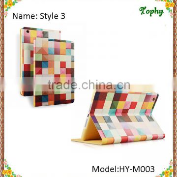 For iPad mini Rainbow Grid Colorfull Folio Leather Case Tablet Fold Smart Cover