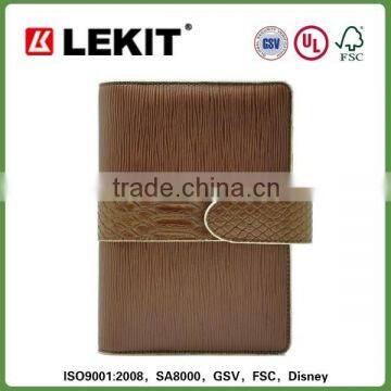 PU leather book jacket with zipper pouch