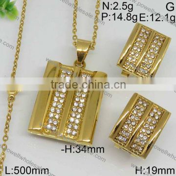 Hot stainless steel jewelry wholesale 18k gold plated jewelry set