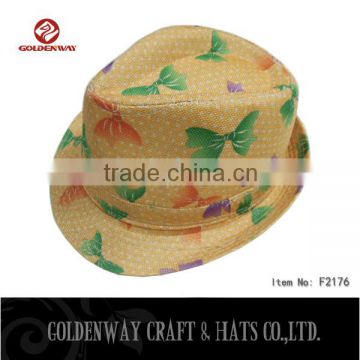 100% cotton cheap fedora hat to decorate