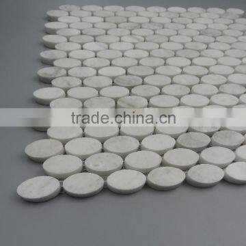 high quality ellipse shaped marble mosaic tile