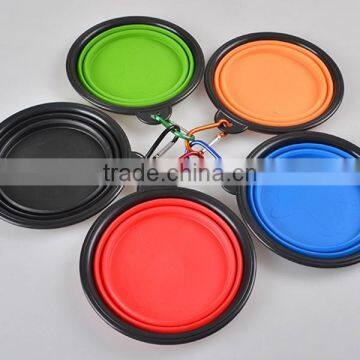 Colorful dog food feed food grade silicone dog bowl, foldable dog bowl