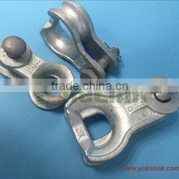 Thimble clevis cable clamp for electrical power fitting