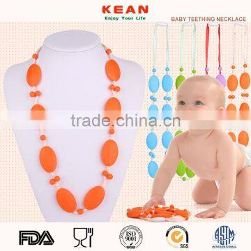 FDA approved silicone teething necklace for baby