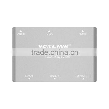 Voxlink Digital AV Adapter With VGA+Audio Dual Display Converter Power Silver/ Golden/ Gray