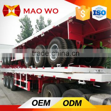 China Export tri-axle 60 ton 40 ft container flatbed trailer for cheapest price