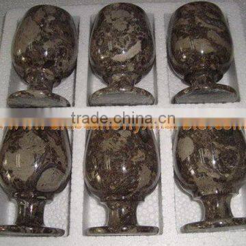 MARBLE WINE GLASSES GOBLETS photo-4