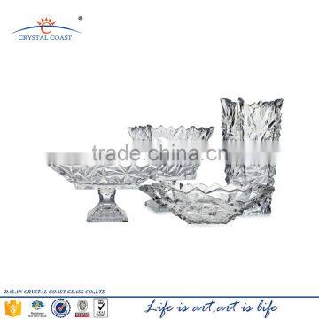 clear decorative glass bowl with stem,square glass bowl