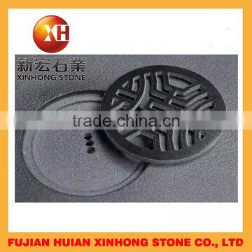 Round Hollow Out Drainage Mongolia White Metal Stone Tea Tray photo-2