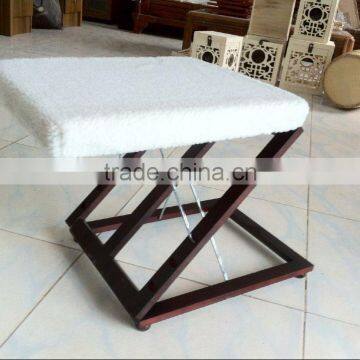 Z-shaped Adjustable Wooden Folding Foot rest Stool