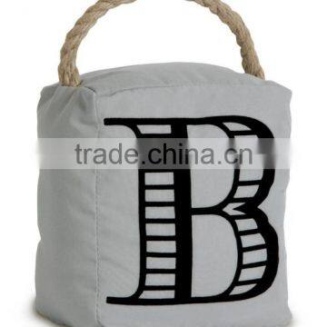 Store More Decorative Canvas Rope Handle Door Stopper Monogrammed B photo-2