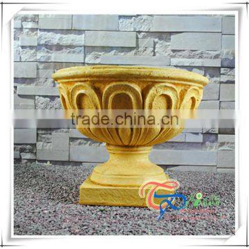 Fiberglass Outdoor Fluted Imitate Natural Stone Planters