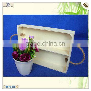 Hot Selling Recycled Food Beverage Serving Handles Wooden Tray photo-5