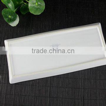Hotel Rectangle Embossing White Ceramic Plate and Tray photo-6