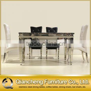 Unite State Style Modern Designs Square Marble Top Dining Table