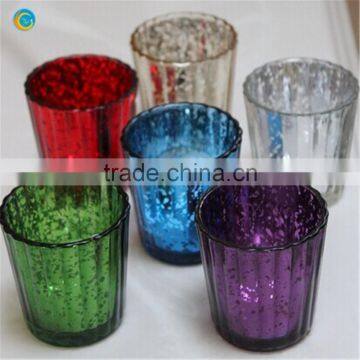 Tinted COLORED MERCURY GLASS Votive Candle Holders