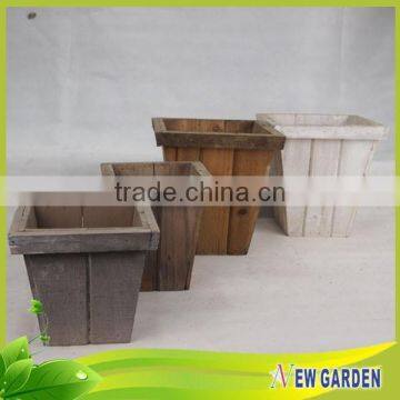 Factory Direct Offered Special Design High Grade Wooden Rectangular Flower Pot photo-2
