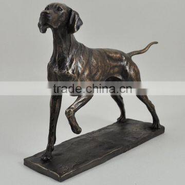 Home decoration animal life size metal dog bronze sculptures