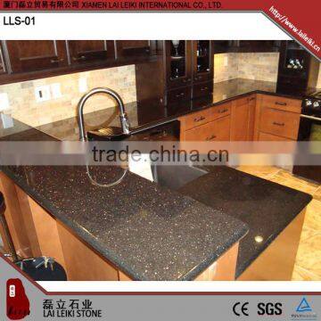 Various Shapes Indian Granite Black Galaxy Black Polished Granite Table Top for Dining photo-4