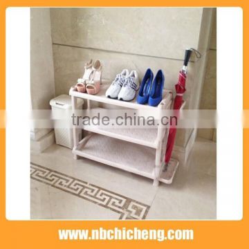 Hot Selling Plastic Stackable Shoe Rack With Umbrella Rack