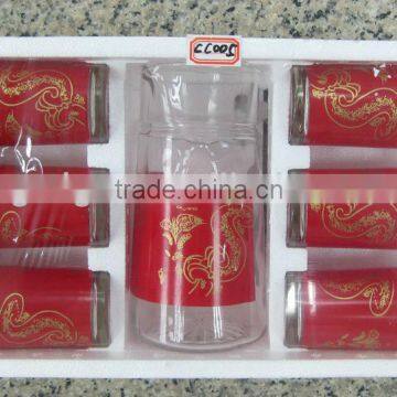 JK020 7pcs Glass Drinking Set with printing