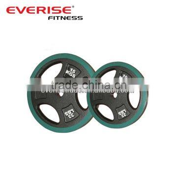 3 Olimpic bumper plates / exercise Olimpic weight plates / double color barbell plates