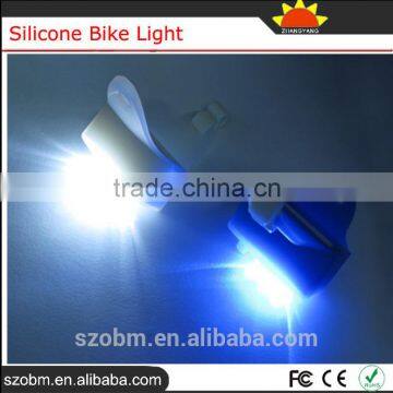 Super Bright 3 Led White Blue Lights Front Rear Silicone Bike Light Bicycle Tail Light