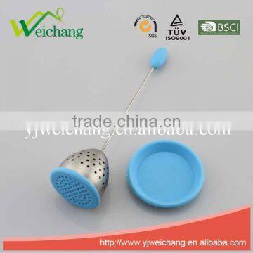 WC042 Good Quality New Design Stainless Steel With Silicone Tray Tea Tools Tea Strainer Tea Infuser - Durable and Rust Resistant photo-2