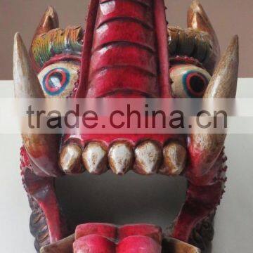 Dragon Mask Wall Hanging Decor Handmade in Nepal photo-4