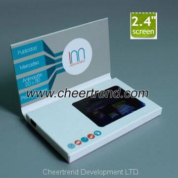 Mini USB 2.4'' inch lcd video business brochure with 128M Memory sensor switch