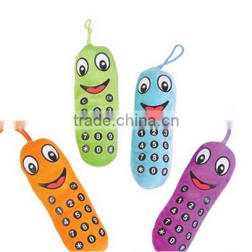 Kids mobile phone shaped baby plush toy funny education toy