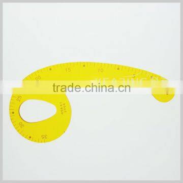 Yellow color plastic 35cm OEM making Tailor using French curve rulers