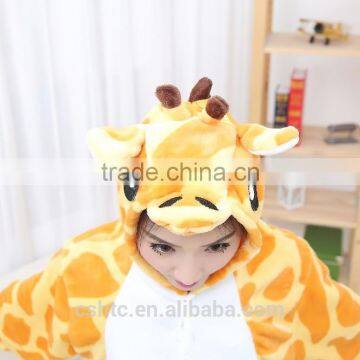 Flannel Cartoon Adult Animal Jumpsuit Animal Pajamas Jumpsuit Giraffe Design photo-3