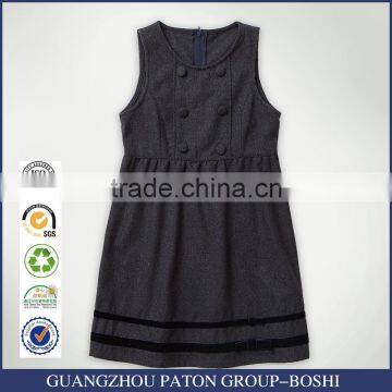 China Manufacture Girls Winter Grey School Uniform Dress