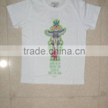 WHOLESALE KIDS SHORT SLEEVE WHITE T-SHIRT WITH WATER PRINT.100%COTTON CUSTOM PRINTED CHILDREN T-SHIRTS, photo-2