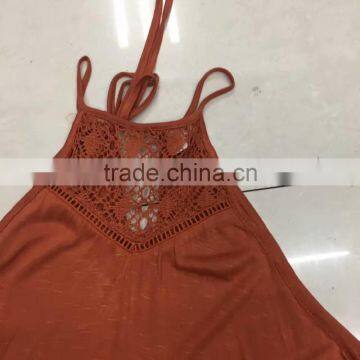 Women Lace Orange Tank Top Stock Clothing photo-2