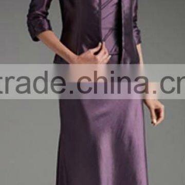 long sleeve satin evening dress for muslim