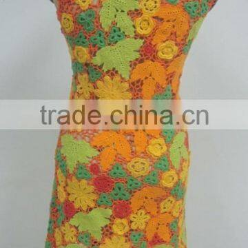 Fashion Crochet Cotton Multi Floral Ladies Casual Dress photo-2