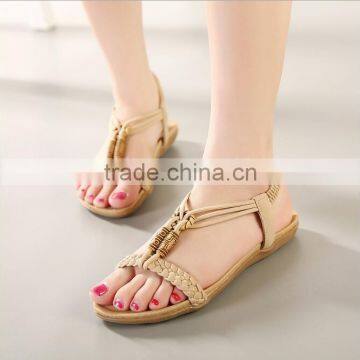 Zm50174b 2017 New Style Plus Size Women Shoes Rosary Flat Ladies Sandals photo-2