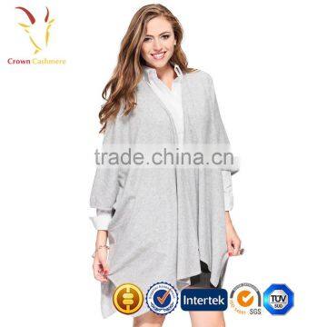 2016 New Fashion 100% Pure Knitting Cashmere Poncho for Women